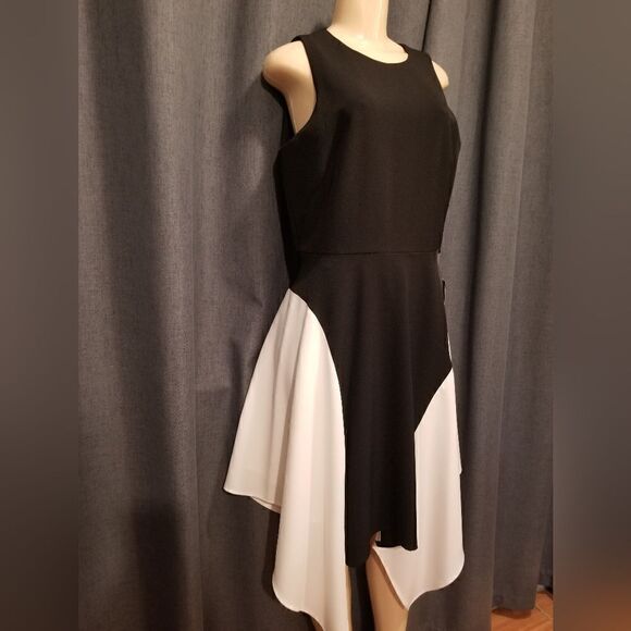 Maggy London Black a d white Midi Dress NWT size 10 - Picture 8 of 13
